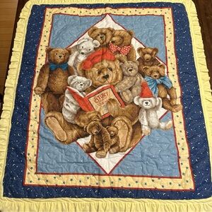 Teddy Bear‎ Quilt Blanket Nursery Handmade Baby Story Book Bear 🧸